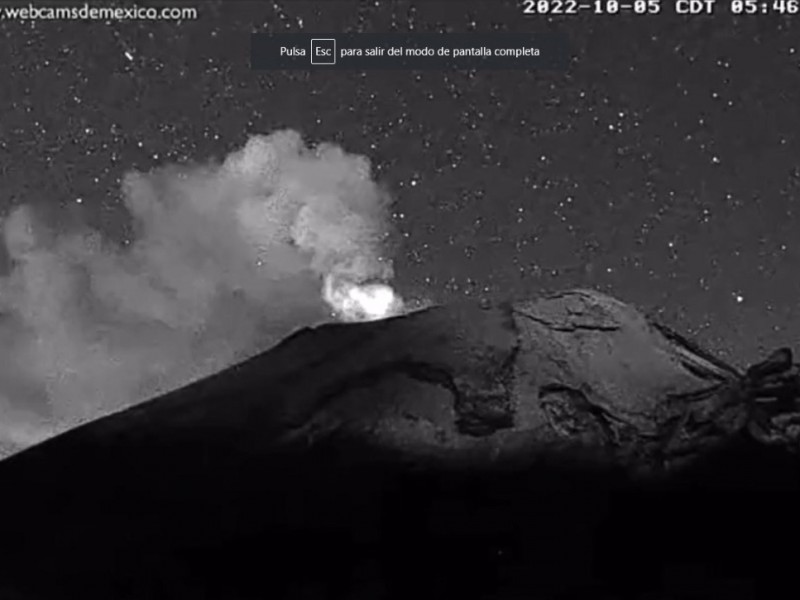 Popocatépetl registra explosión y un 