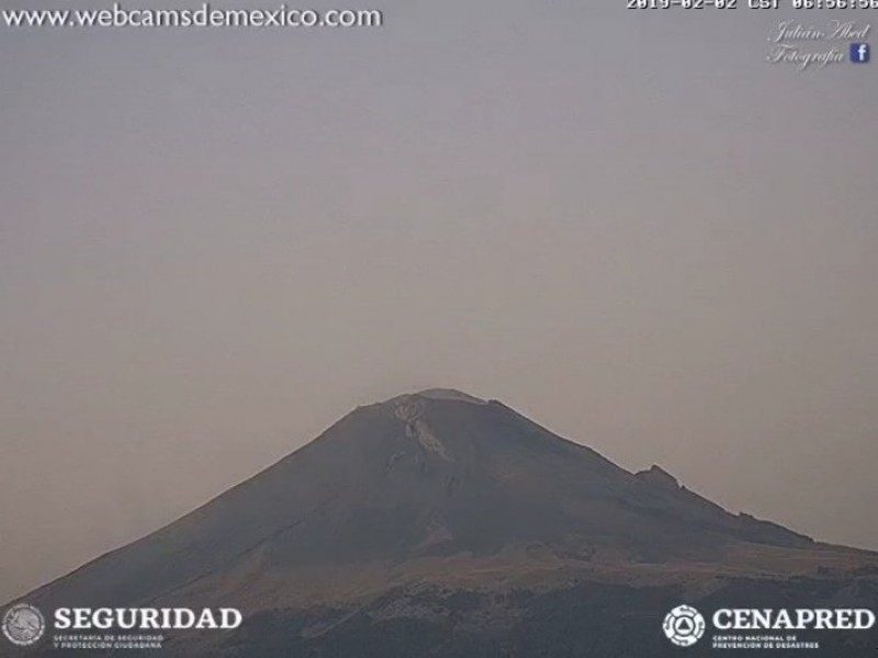 Popocatépetl, sin actividad fumarólica evidente: Protección Civil
