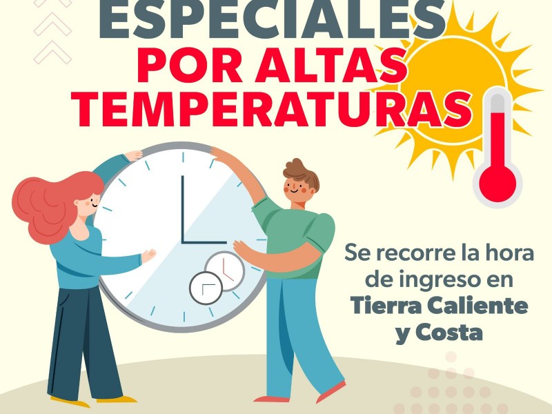 Por calor, SEE ajusta horario en escuelas de 25 municipios