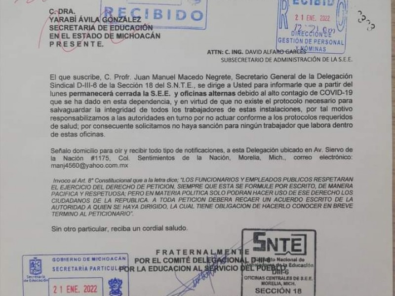 Por contagios Covid cerrará DIII6 oficinas centrales de SEE