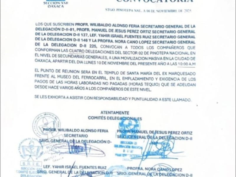 Por despido de exdirigente Sección 22 mantiene bloqueos en Oaxaca