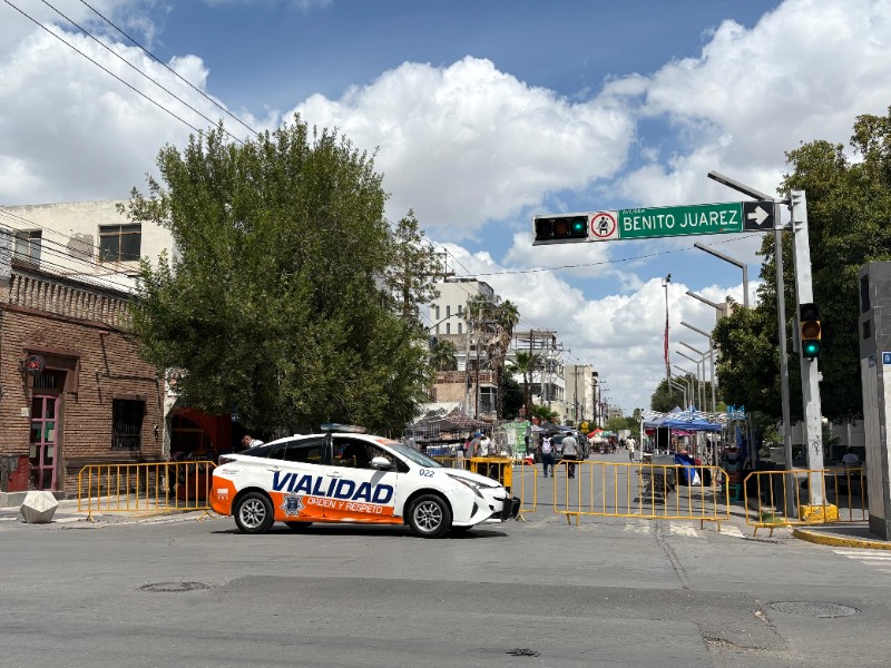 Por festejos patrios cierran principales vialidades del centro de Torreón