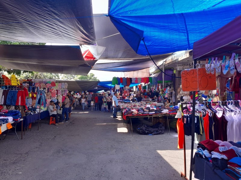 Por fiestas patrias bajan ventas de tianguistas en Sahuayo