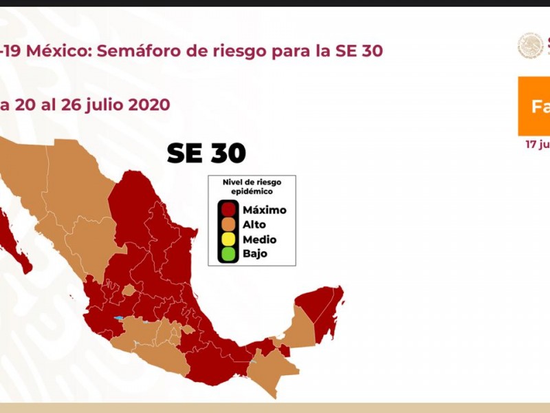 Por incremento de contagios Zacatecas regresa a semáforo rojo