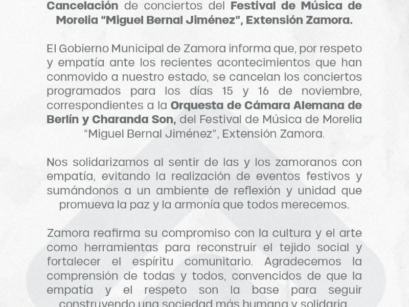 Por Motivos de Seguridad Cancelan Conciertos Internacionales en Michoacan