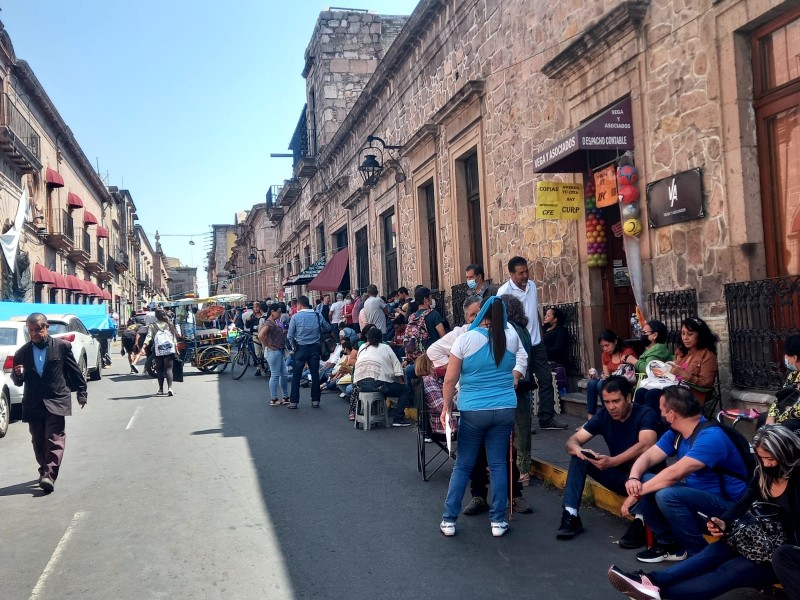 Por plantones en Morelia comerciantes pierden 15% en ventas