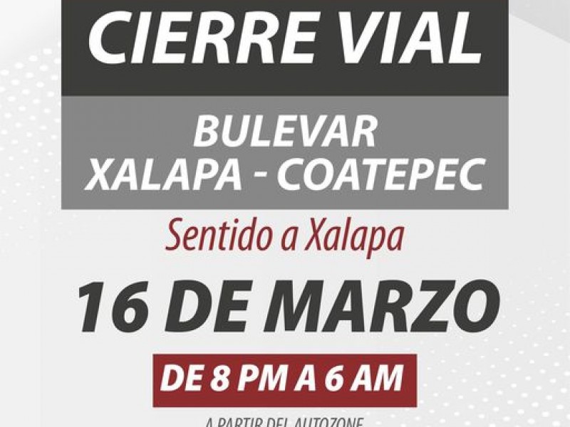 Por trabajos cerrarán la Xalapa-Coatepec