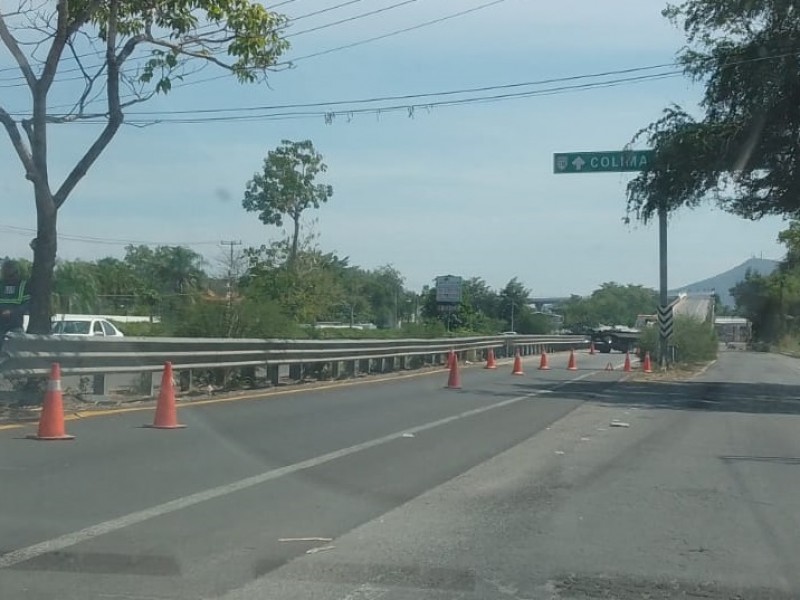 Por trabajos, cierran puente en libramiento sur de Colima