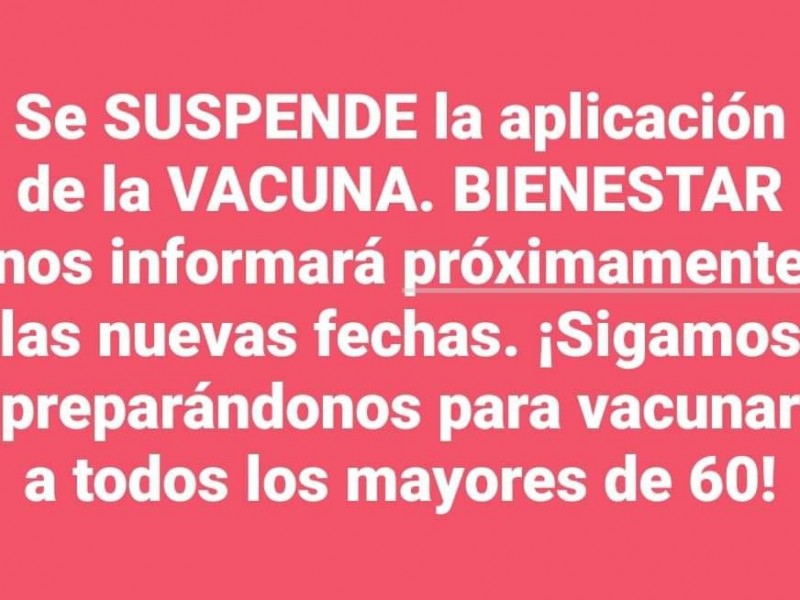 Posponen vacunación en San Rafael