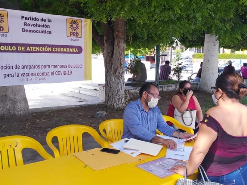 PRD Técpan promueve amparo para vacunar a menores contra COVID19