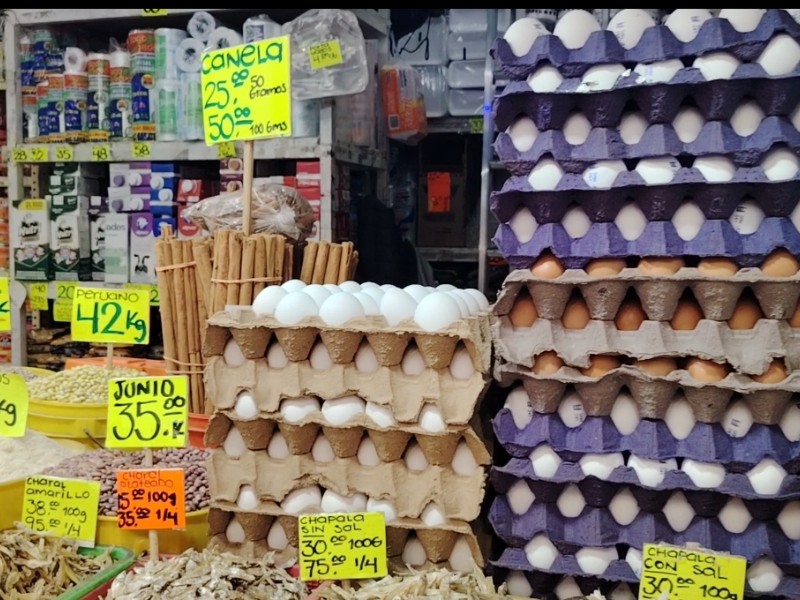Precio del huevo a la alza en mercados toluqueños