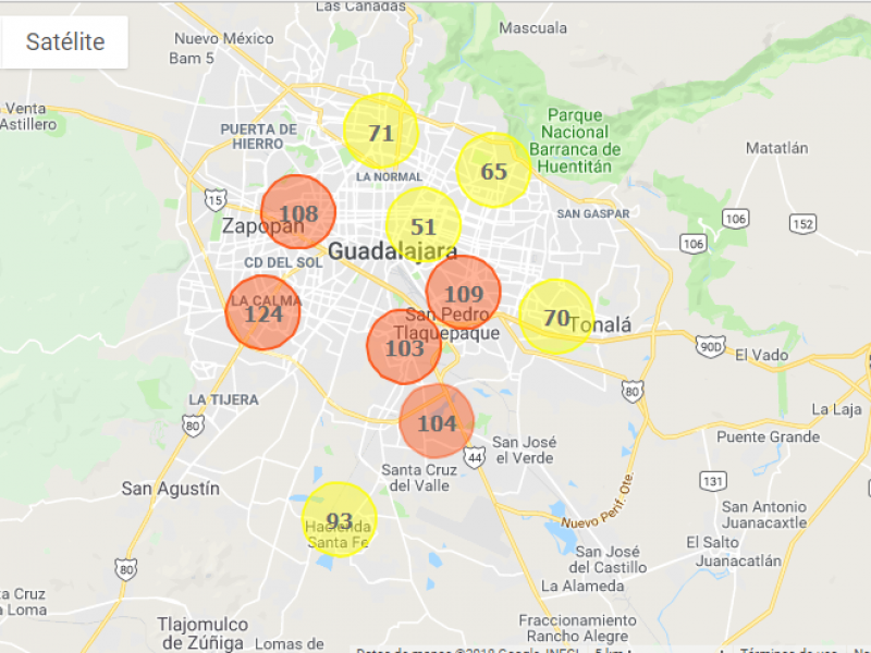 Precontingencia atmosférica con 124 pts. en las Águilas