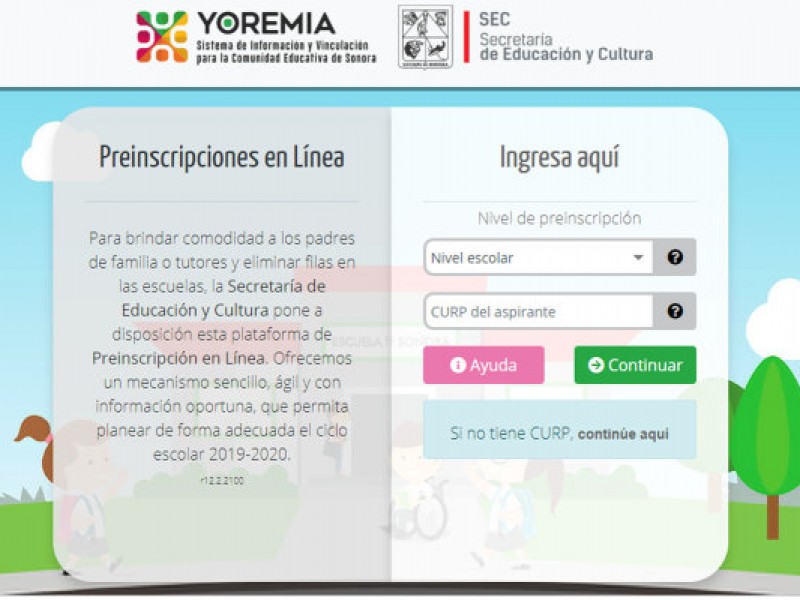 Preinscripciones serán en línea del 2 al 15 de febrero