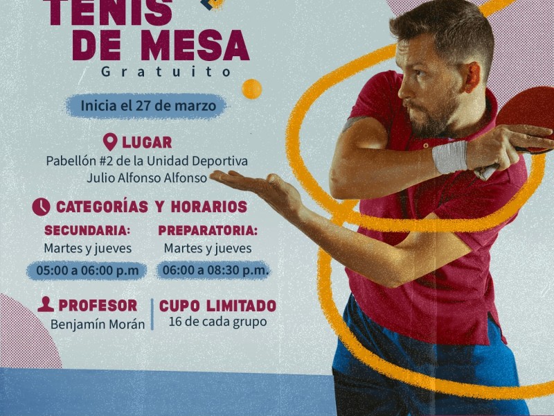 Prepara Instituto Municipal del Deporte “Taller de tenis de mesa”