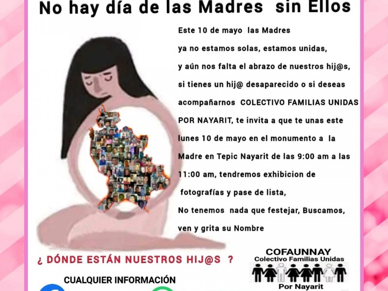 Madres de desaparecidos preparan actividades