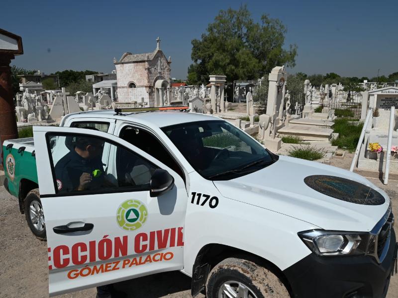 Preparan operativo de seguridad y limpieza en panteones de Gómez Palacio