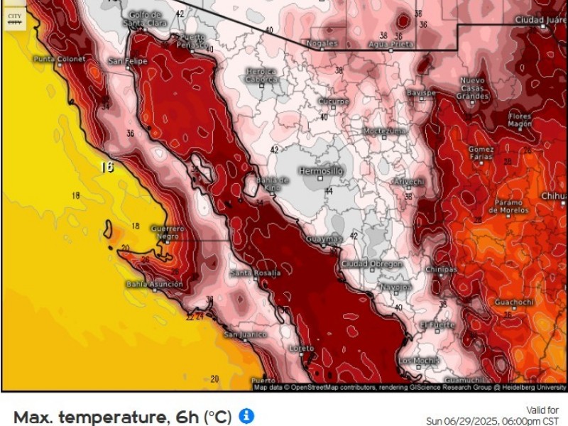 Prepárate llegarán los 46 grados a Sonora