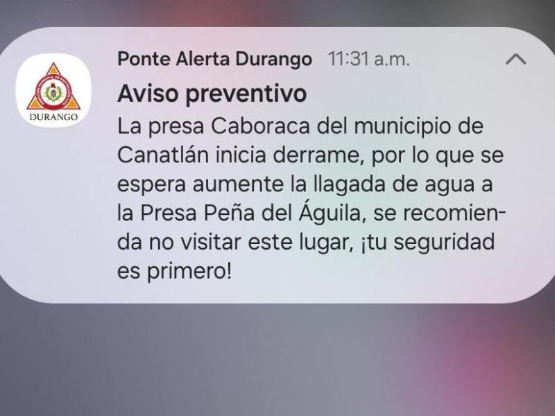 Presa Caboraca inicia derrame; alertan por aumento en Peña del Águila.