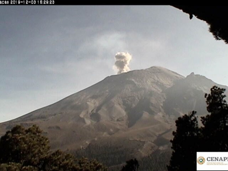 Presenta actividad el volcán Popocatépetl durante últimas horas