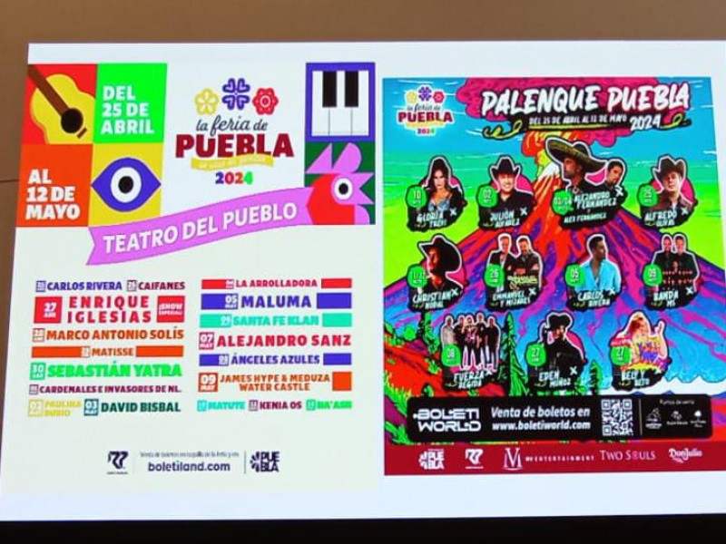Presentan cartelera oficial de la Feria de Puebla