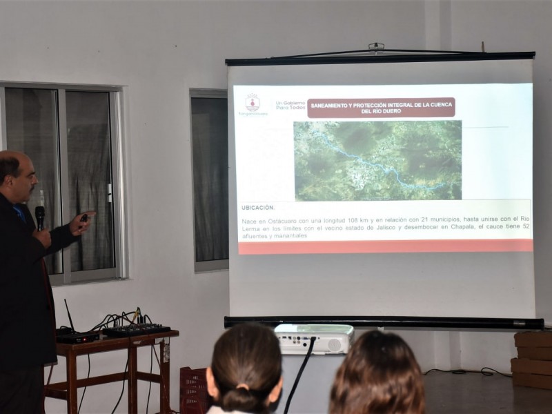 Presentan programa integral del saneamiento del río Duero en Tangancícuaro