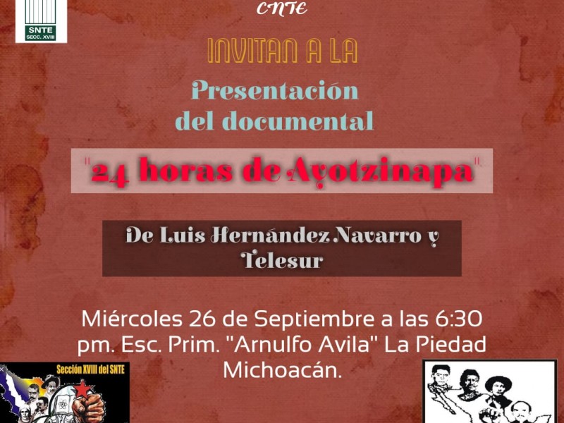 Presentarán documental sobre desaparecidos de Ayotzinapa