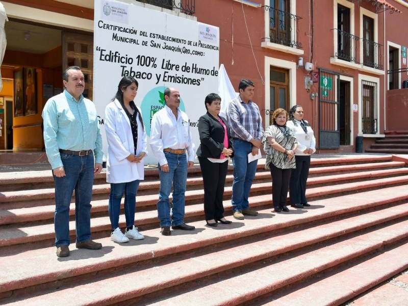 Presidencia Municicipal de San Joaquín se certifica contra tabaco