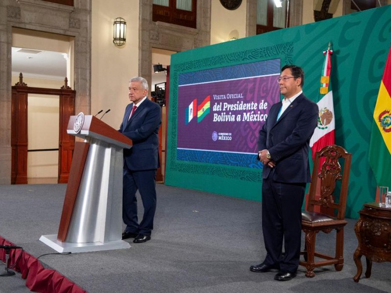 Presidente López Obrador recibe a su homólogo boliviano Luis Arce