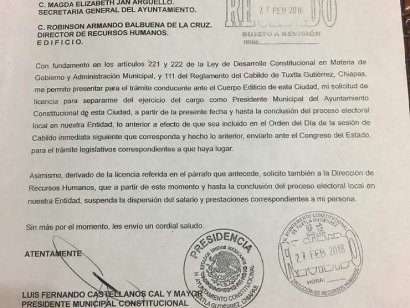 Presunta falsificación de documentos:Regidora