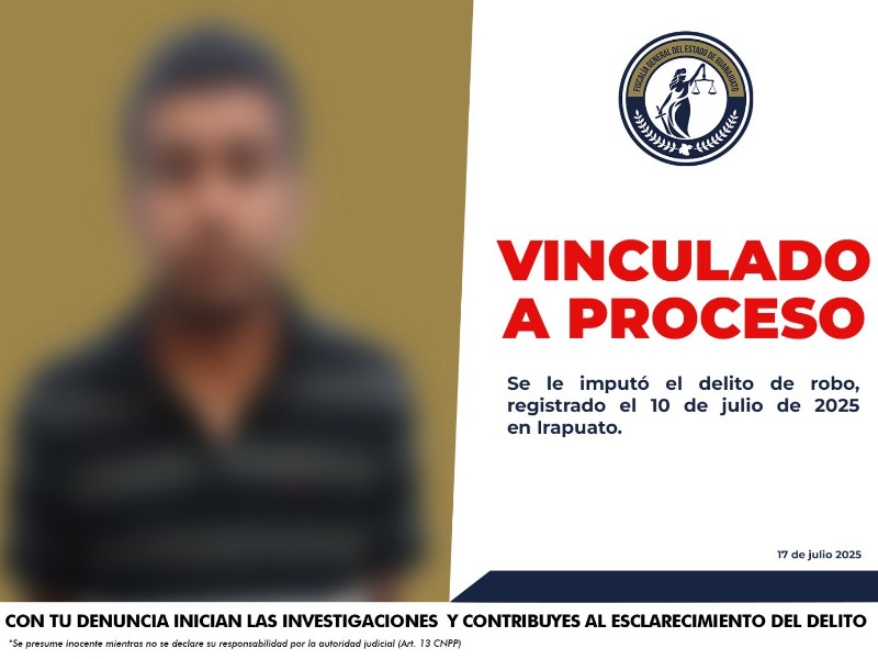 Presunto ladrón de vehículos en Irapuato es vinculado a proceso penal