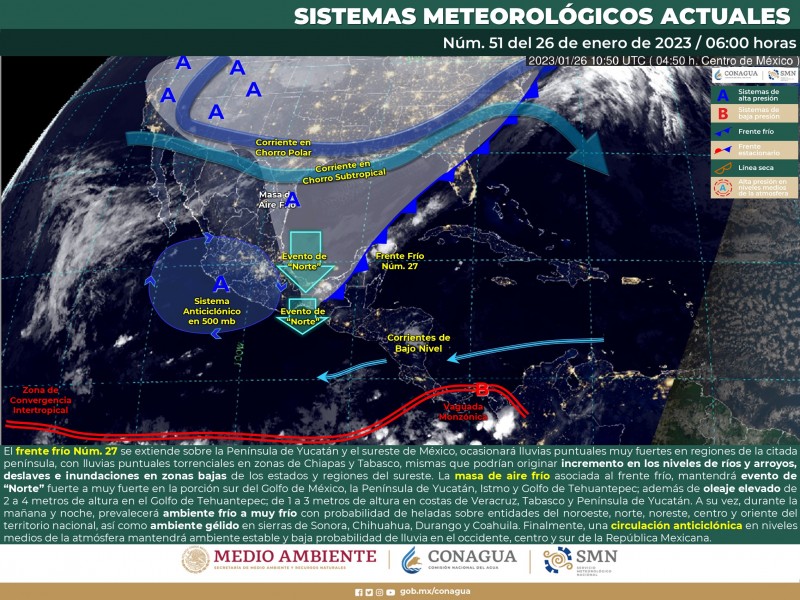 Prevalecerá ambiente frío en el norte de México