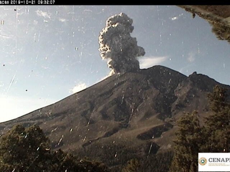 Prevén caída de ceniza por actividad del Popocatépetl