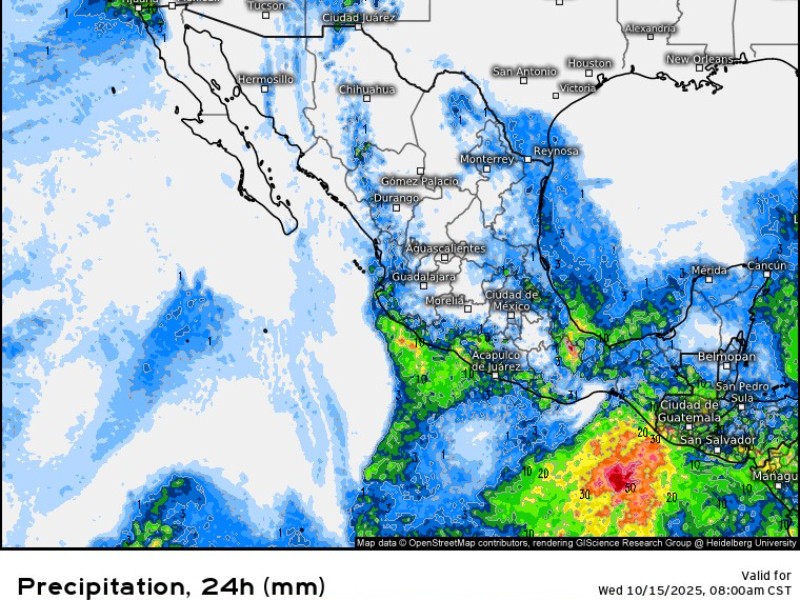 Prevén lluvias en el norte de Veracruz