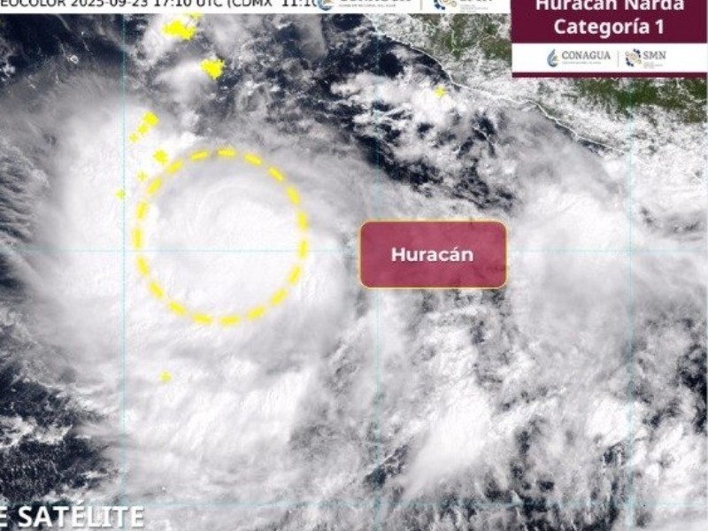 Prevén lluvias fuertes en Colima por efectos de huracán “Narda”