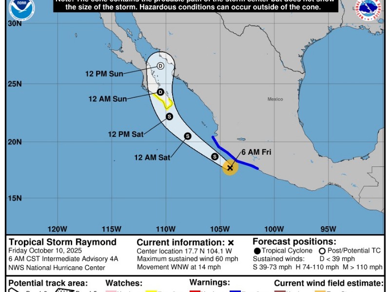 Prevén lluvias intensas y fuertes vientos este fin de semana en Sonora