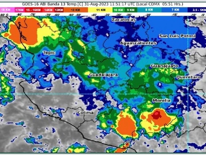 Prevén lluvias puntuales fuertes hoy en algunos municipios de Colima