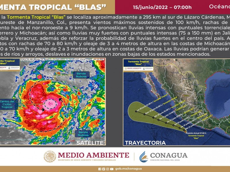 Prevén lluvias torrenciales en Michoacán por paso de tormenta 