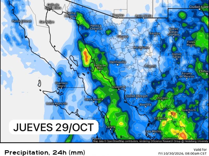 Prevén lluvias en sonora por remanentes del sistema tropical Vance