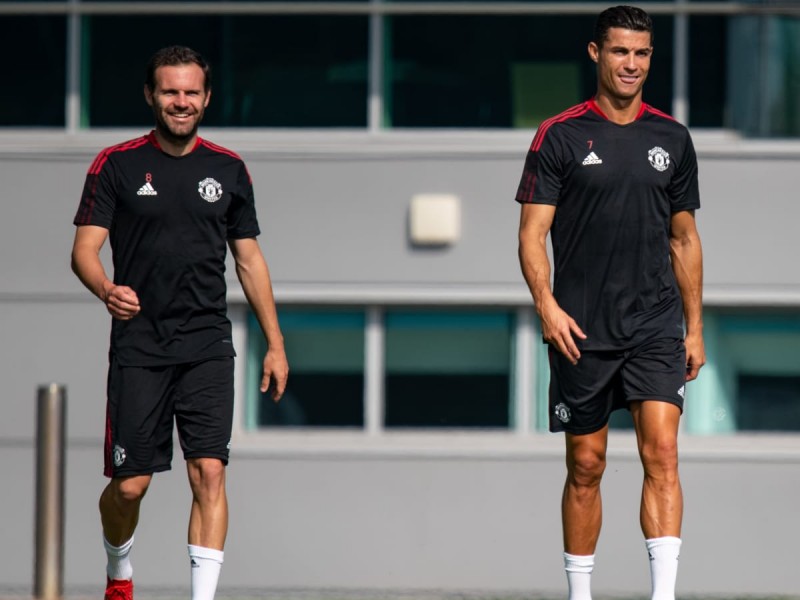 Primer entrenamiento de Cristiano Ronaldo en Manchester