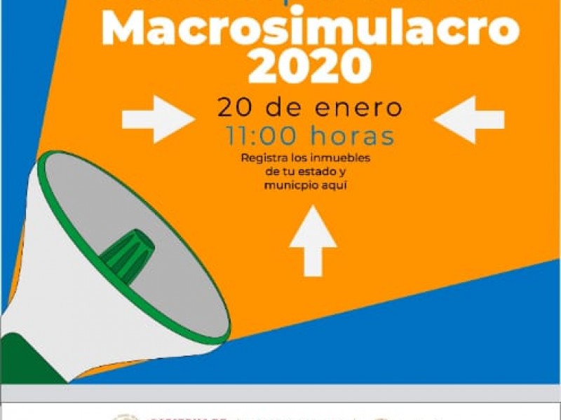 Primer macrosimulacro del 2020 en Puebla