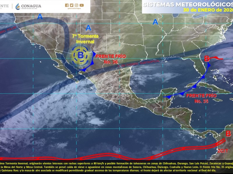 Probabilidad de lluvias para Sinaloa