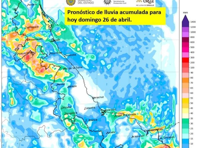 Probabilidad de lluvias para Veracruz en las próximas horas