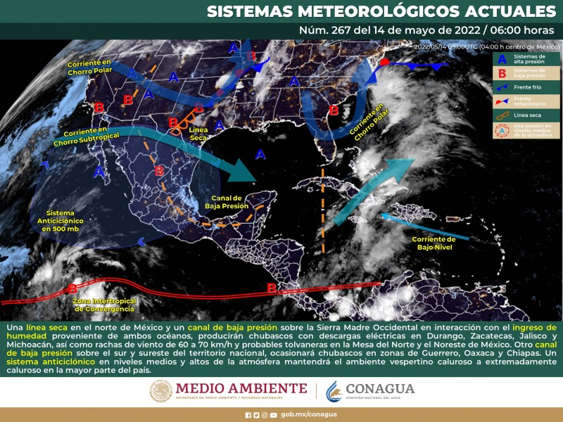 Probable formación de tolvaneras en norte y noroeste del país