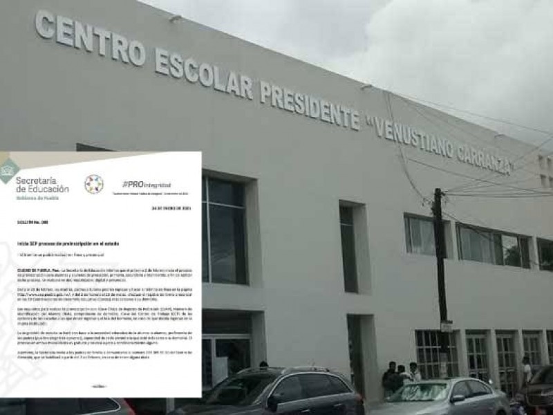 Proceso de preinscripciónes en Tehuacán será en línea