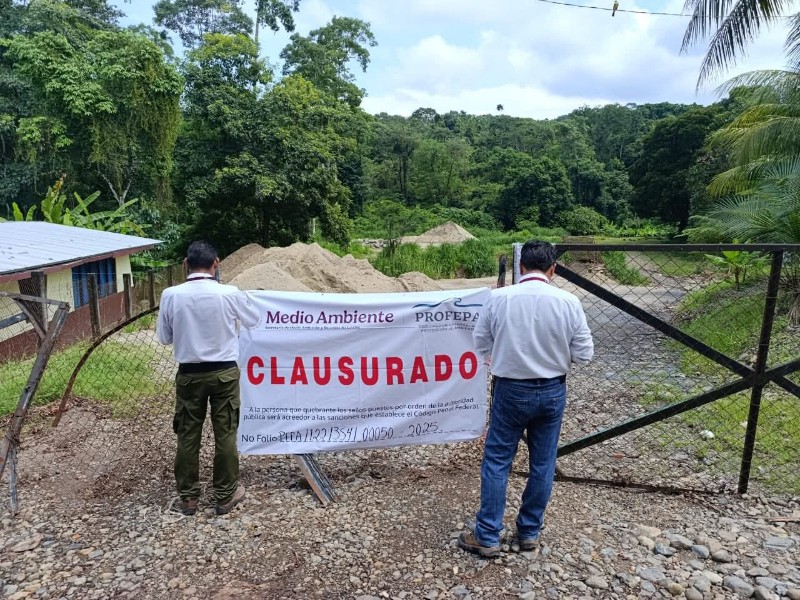 Profepa clausura extracción en el río Chamulapa, en Huehuetán