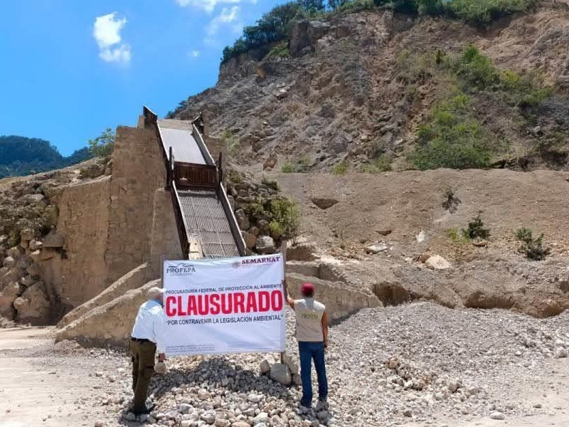 Profepa clausura tres predios por extracción ilegal de material pétreo