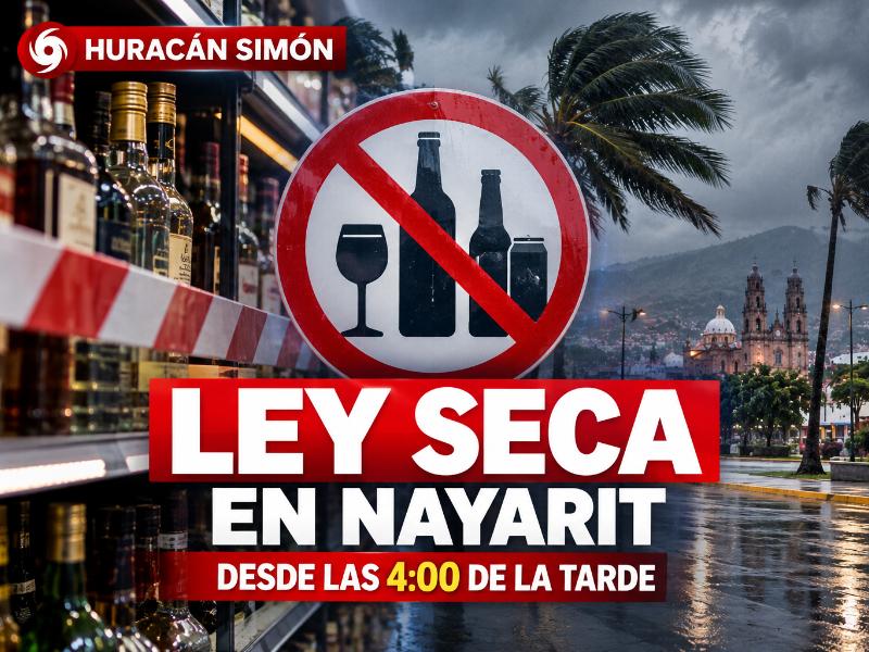Prohíben venta de alcohol en Nayarit ante llegada del huracán Simón