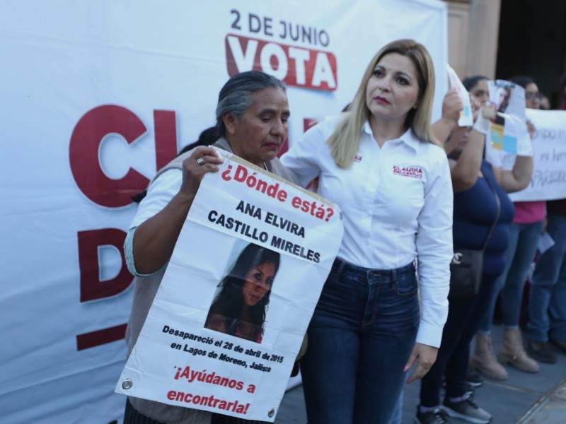 Promete Claudia Delgadillo no dejar de buscar a desaparecidos