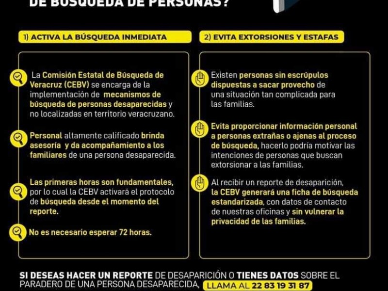 Promueven acudir a la Comisión de Búsqueda de Personas