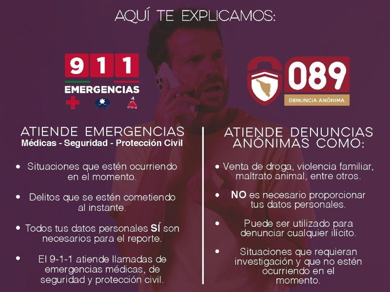 Promueven uso responsable de líneas 9-1-1 y 089